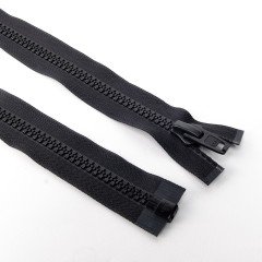 10mm Geçmeli Fermuar - Beyaz - Siyah - Gri - Kahverengi  Renk Seçenekleri 1 mt'lik - Siyah